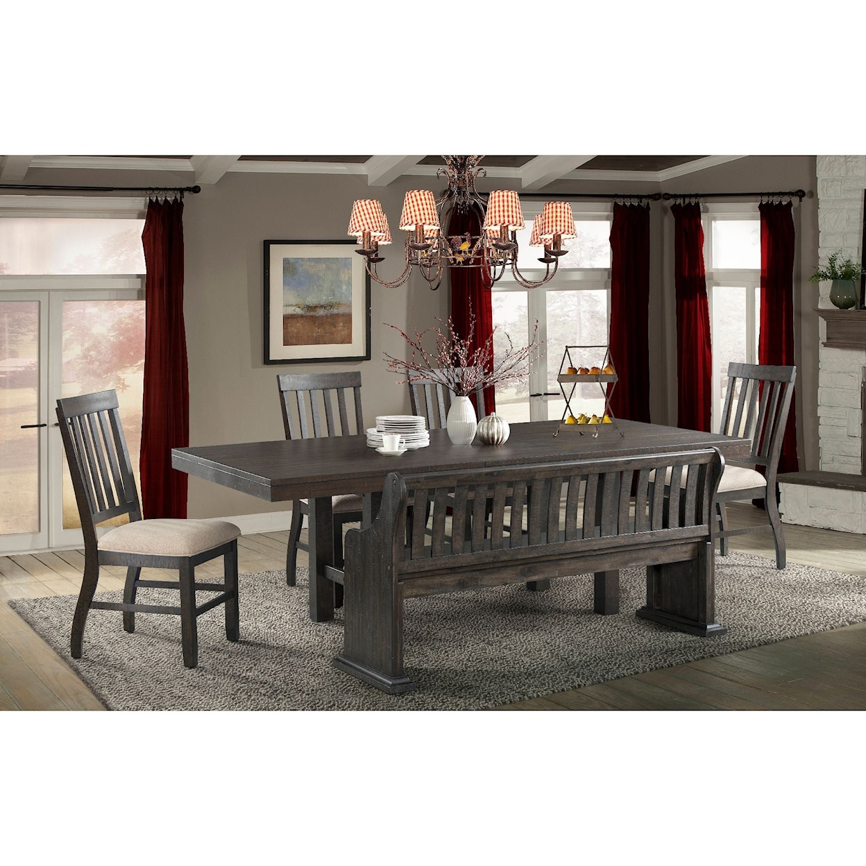 Elements International Stone Dining Room Set