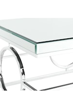 Elements International Pearl Glam Sofa Table with Mirrored Table Top