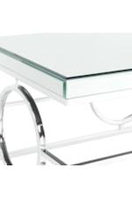 Elements International Pearl Glam Sofa Table with Mirrored Table Top