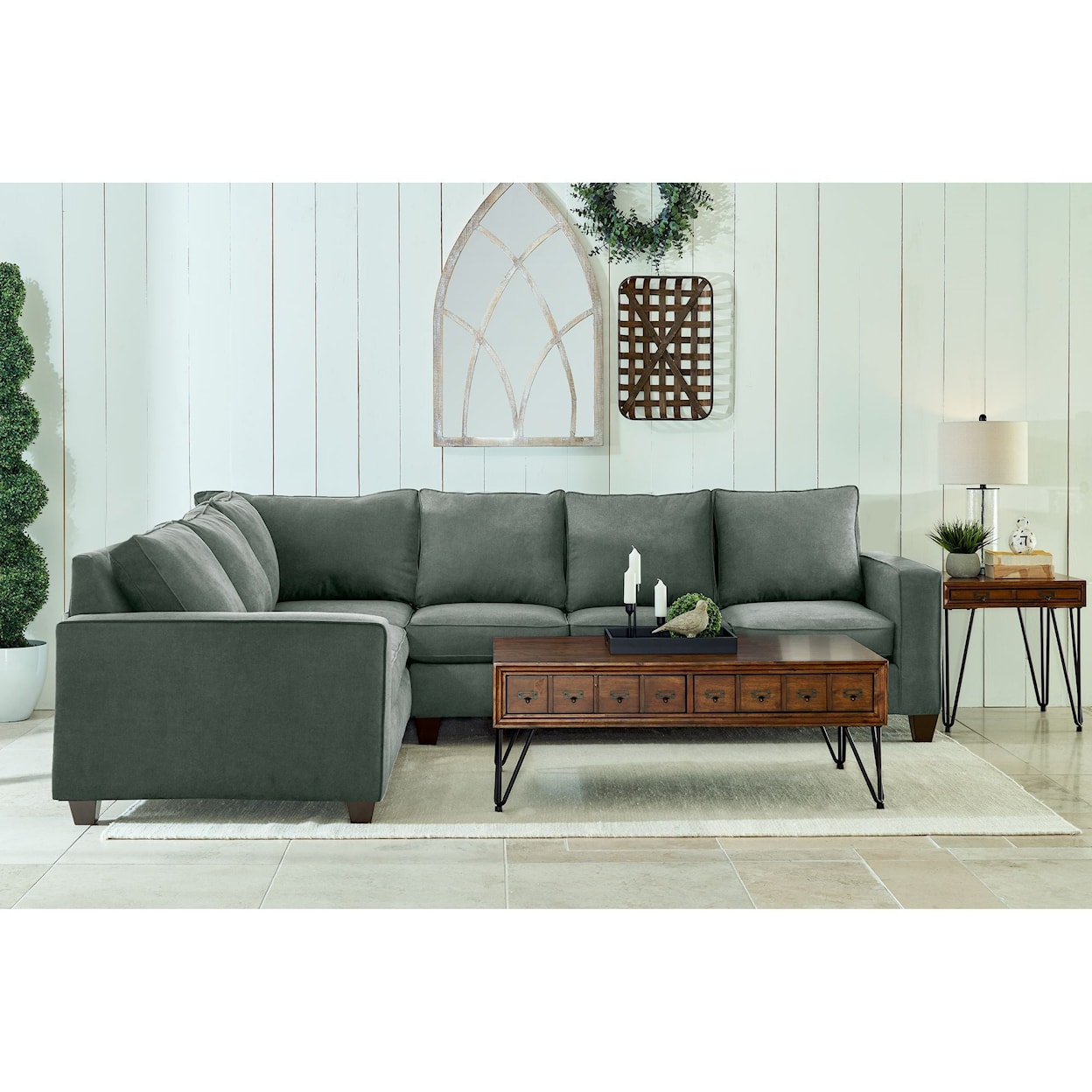 Elements International 409 Sectional Sofa