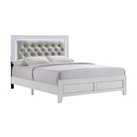 Glam Full Panel Bed with LED Headboard