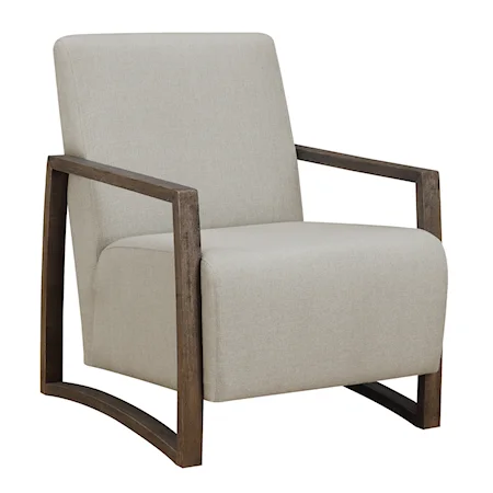 Contemporary Accent Chair with Exposed Wood Arms
