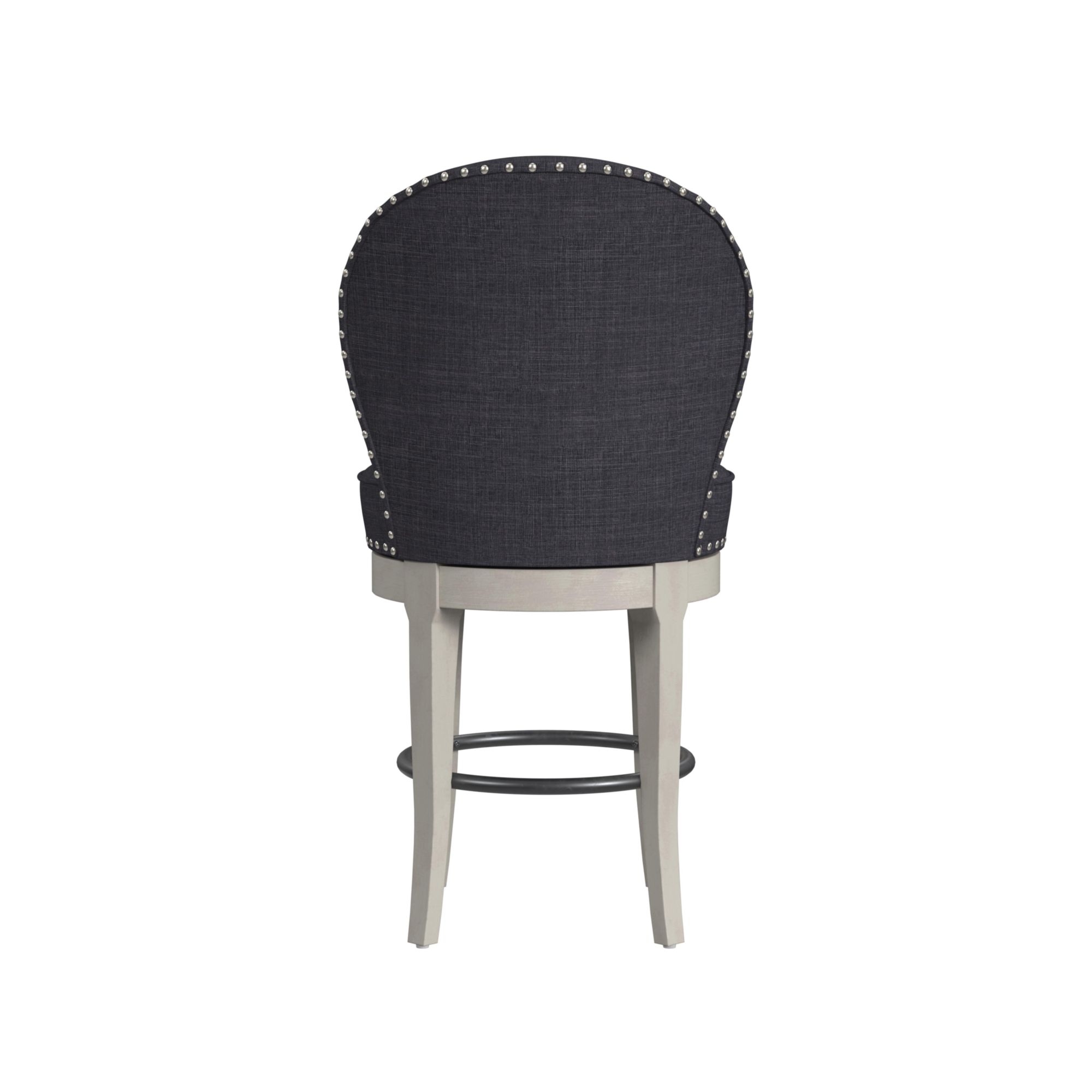 Upholstered Swivel Barstool w/Nailhead Trim