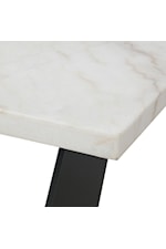 Elements International Beckley Contemporary End Table with Marble Top