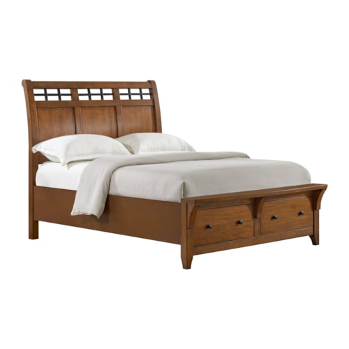 Traditional Queen Sleigh Storage Bed