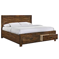 Rustic King Storage Bed