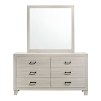 Contemporary Dresser and Mirror Set