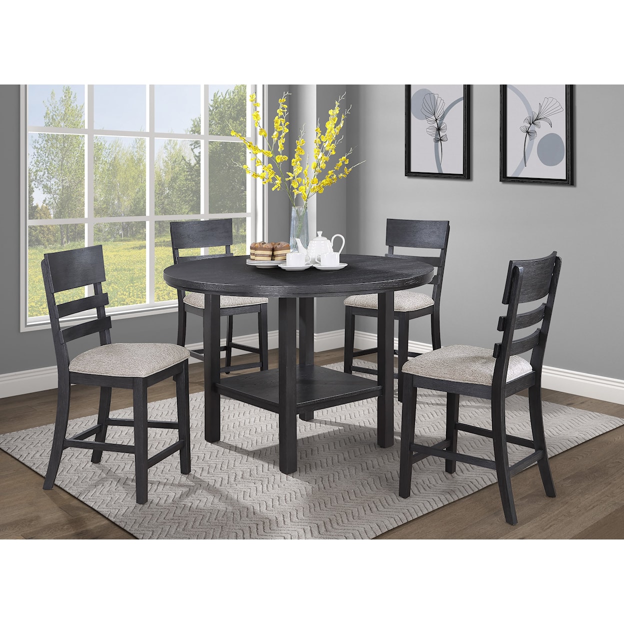 Crown Mark GUTHRIE Counter Height Round Table