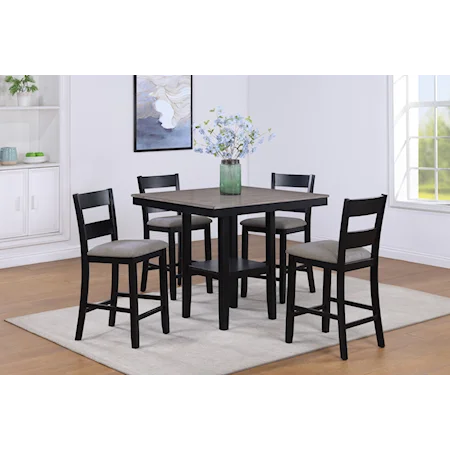 Lester Transitional 5-Piece Counter Height Dining Set