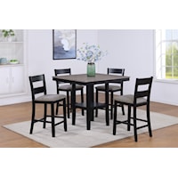 Lester Transitional 5-Piece Counter Height Dining Set