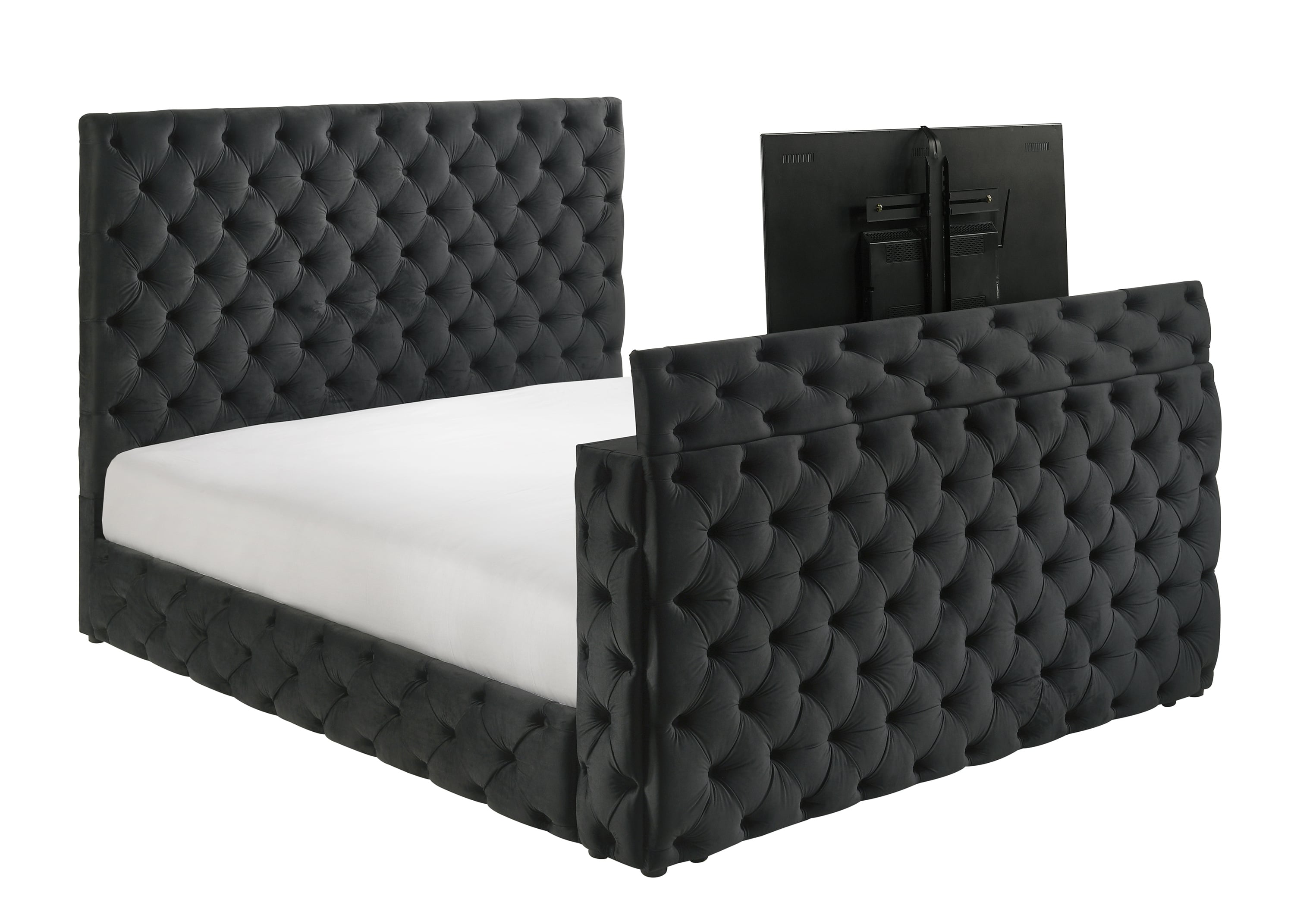 Upholstered King Panel Bed