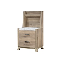 Tilston Contemporary Nightstand with Wall Panel