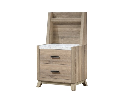 Tilston Contemporary Nightstand with Wall Panel