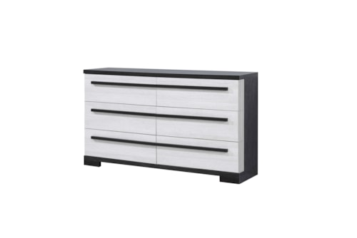 Contemporary Two-Tone 6-Drawer Dresser