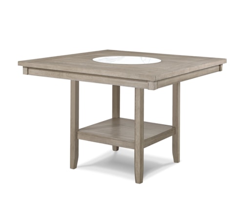 Transitional Counter Height Dining Table with Lazy Susan