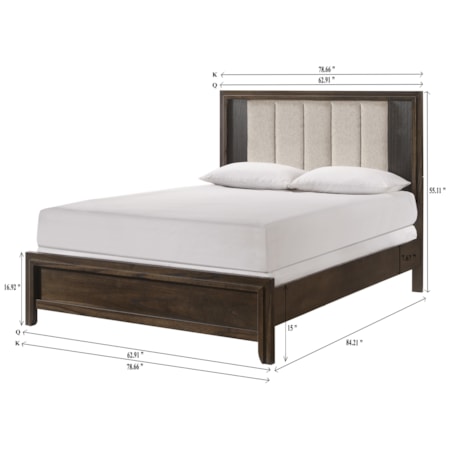 Queen Upholstered Panel Bed