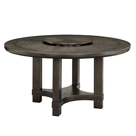 Jeffries Transitional Round Table with Lazy Susan
