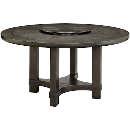 Jeffries Transitional Round Table with Lazy Susan
