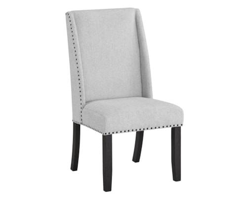 Vance Transitional Upholstered Side Chair with Nailhead Trim