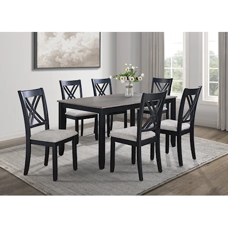 Eloise 7-Piece Transitional Dinette Set - Light Grey