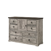 Ella-Mae Rustic 8-Drawer Dresser with Door