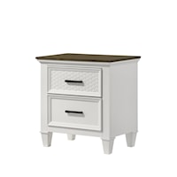 Everdeen Transitional 2-Drawer Nightstand with Tapered Legs - Charcoal and White