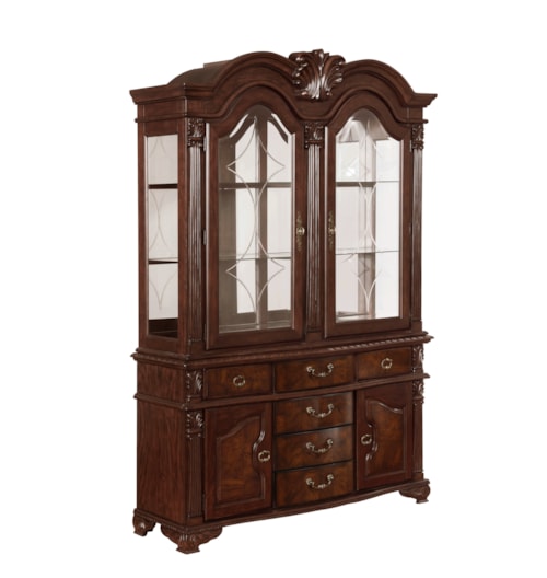 Traditional Buffet with Glass Cabinets