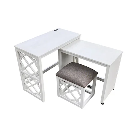 Emma Contemporary Nesting Desk - White