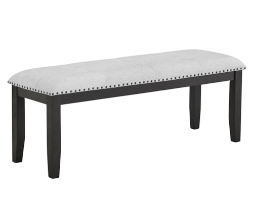 Vance Transitional Upholstered Dining Bench with Nailhead Trim