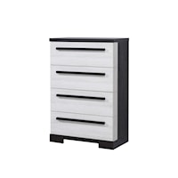 Contemporary 2-Tone 4-Drawer Bedroom Drawer Chest