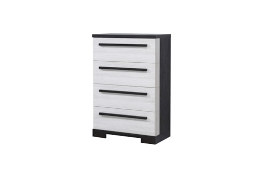 Contemporary 2-Tone 4-Drawer Bedroom Drawer Chest