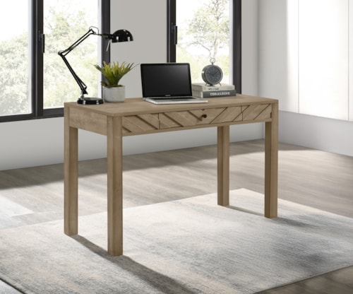 Transitional 1-Drawer Writing Desk with Full Extension Drawer