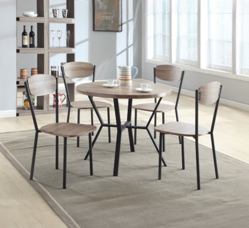 Transitional 5-Piece Dining Set