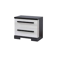 Contemporary Two-Tone 2-Drawer Nightstand