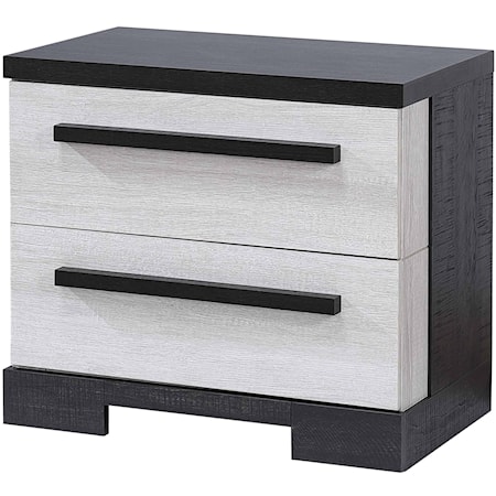 Contemporary Two-Tone 2-Drawer Nightstand