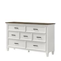 Everdeen Transitional 7-Drawer Dresser - Charcoal and White