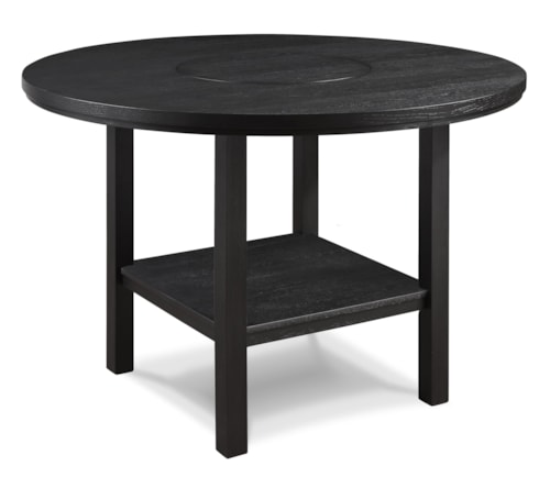 Transitional Counter Height Round Table with Lazy Susan