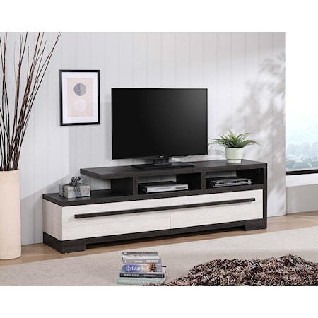 ROMULUS WHITE AND GREY 71" TV STAND |
