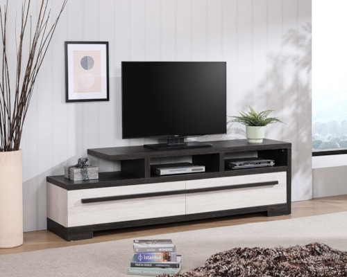 Contemporary Two-Tone 2-Door TV Cabinet