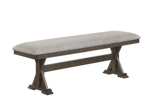 Rustic Upholstered Dining Bench