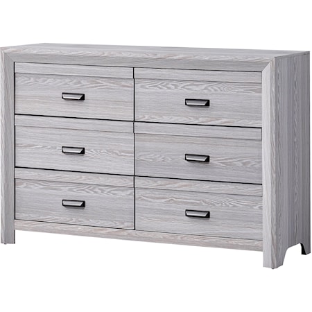 Adelaide Contemporary 6-Drawer Dresser - Driftwood