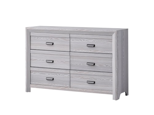 Adelaide Contemporary 6-Drawer Dresser - Driftwood
