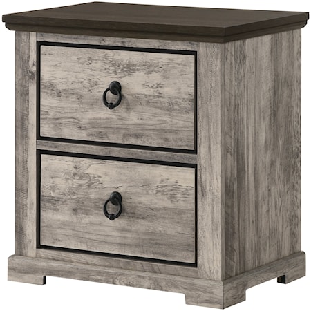 Ella-Mae Rustic 2-Drawer Nightstand