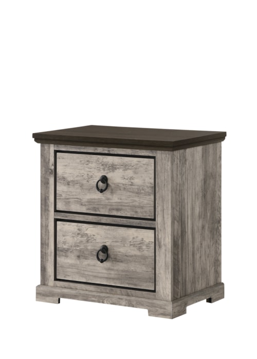 Ella-Mae Rustic 2-Drawer Nightstand