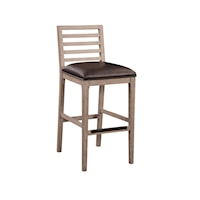 Transitional Bar Stool with Leather Seat