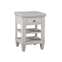 Cottage 1-Drawer Nightstand with Lower Shelving