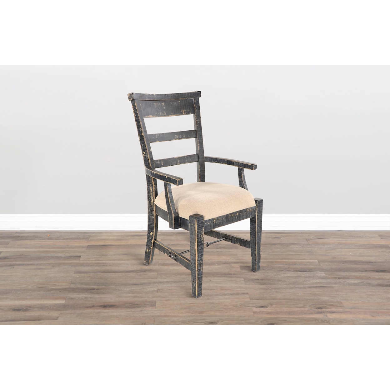 Sunny Designs Marina Black Sand Arm Chair, Cushion Seat