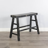 Black Sand 24"H Bench, Wood Seat