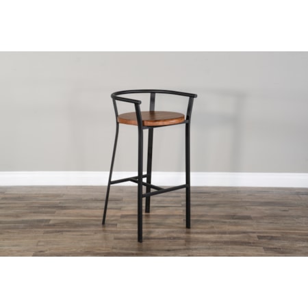 30&quot;H Barstool, Wood Seat