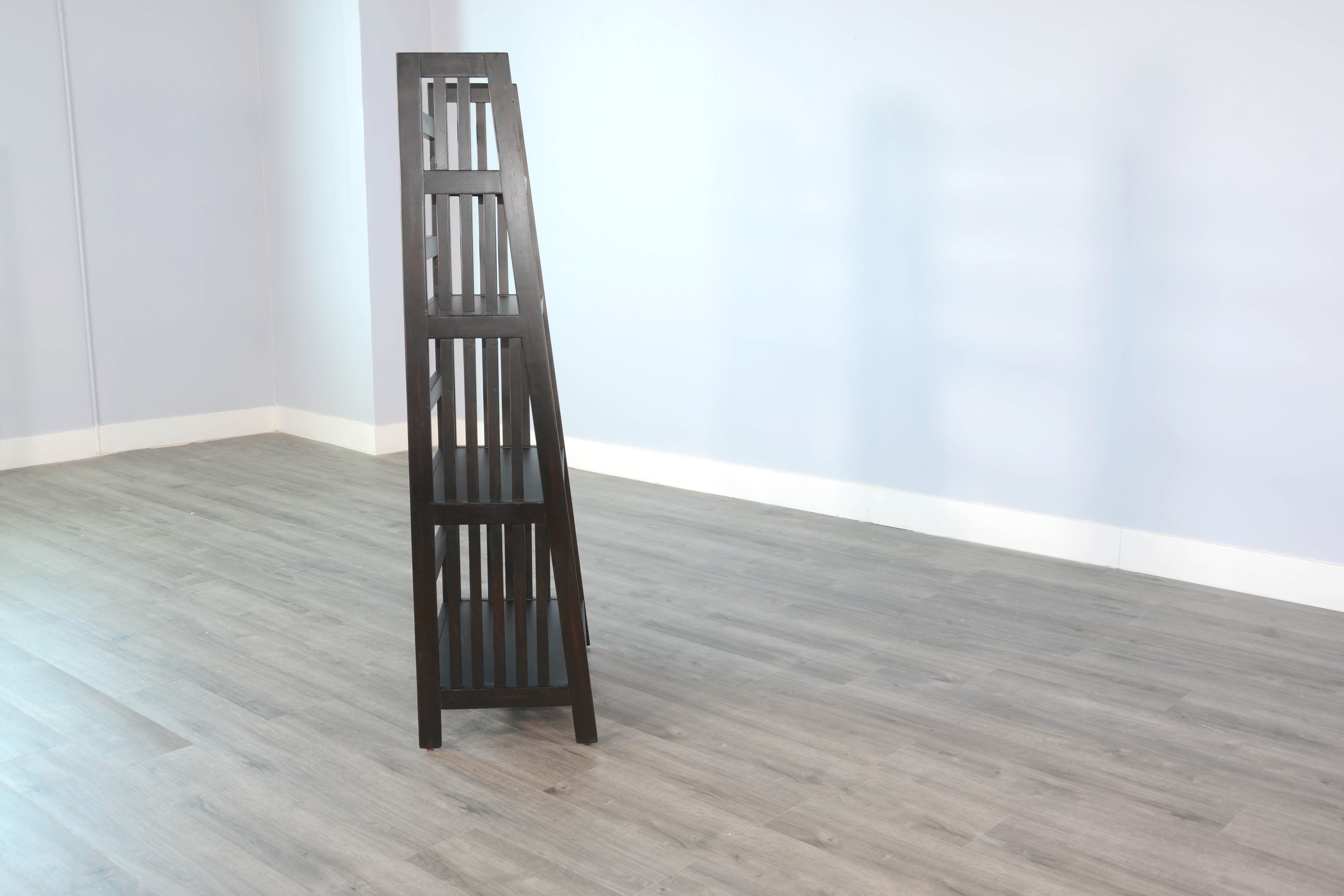 Black Walnut 60"H Folding Bookcase